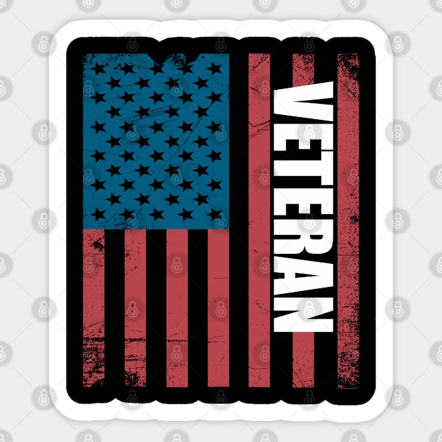 Veteran - Veteran American Flag Sticker by Kudostees
